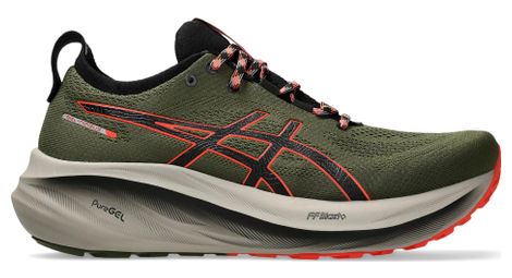 Zapatillas de running asics gel-nimbus 26 tr caqui/rojo hombre
