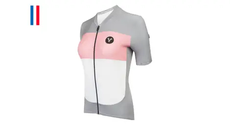 Maillot lebram eze mujer manga corta gris rosa