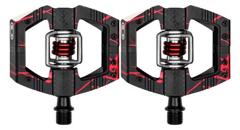Crankbrothers mallet e ls caged automatic pedals limited edition splatter red