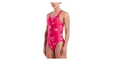 Traje de baño Nike Swim HydraStrong Multi Print Rosa, Mujer