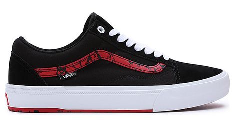 Chaussures vans bmx old skool marble noir blanc rouge