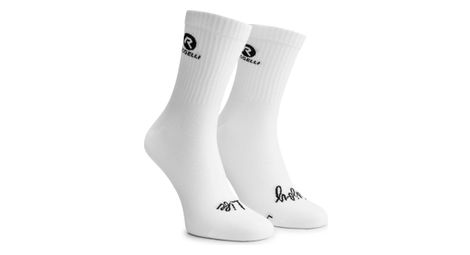 Chaussettes Sport Rogelli Crew Logo - Unisexe - Blanc/Noir
