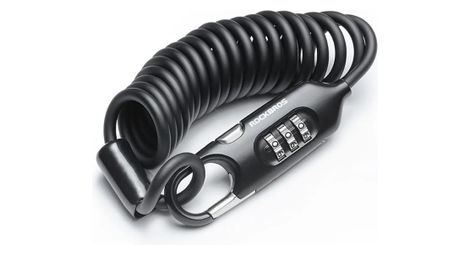 Cadenas à code avec câble à ressort antivol en acier - noir