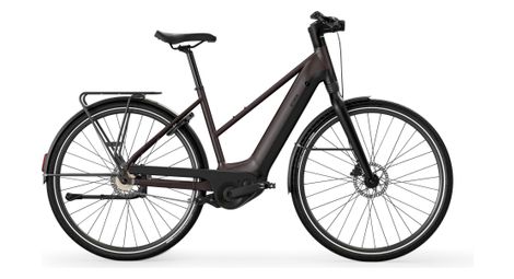 Bicicleta eléctrica de ciudad btwin ld 920 e cuadro bajo motor automático owuru 702wh 700mm negra 2023 s / 155-165 cm