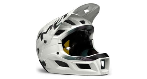 Casque avec mentonniere amovible met parachute mcr mips blanc mat