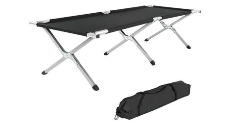 Lit de camp pliable xl 190cm housse noir