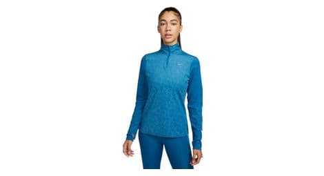 Camiseta nike dri-fit swift element azul 1/2 cremallera mujer