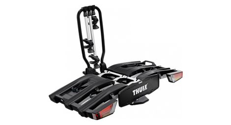 Portabicicletas thule easyfold xt f fix4bike con barra de remolque de 13 pines - 3 bicicletas (compatible con bicicletas eléctricas) negro plateado