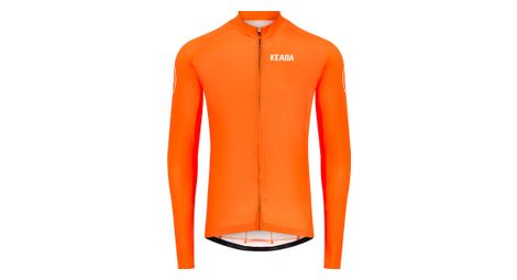Maillot de cyclisme femme essentiel à manches longues - orange