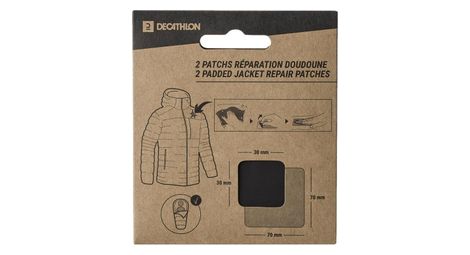 Parche reparador para chaqueta/saco de dormir de plumón Decathlon Negro