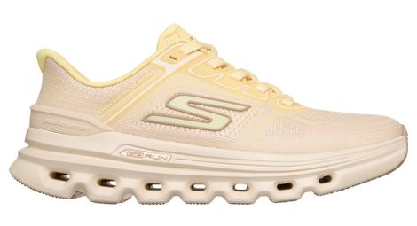 skechers slip ins go run glide step arch fit running shoes beige women s