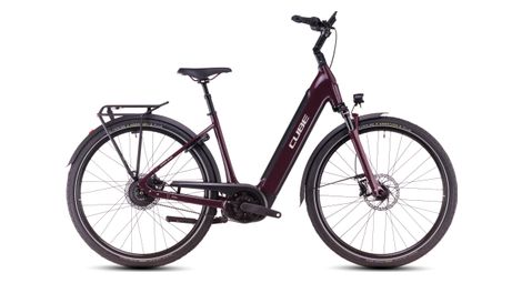 Cube supreme hybrid deluxe pro 625 easy entry electric city bike enviolo city belt 625 wh 700 mm rosso amarone 2025