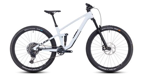 Cube stereo one44 c:68x slx mtb full suspension sram gx eagle axs 12s 29'' frost white