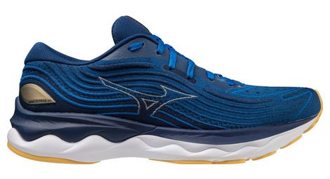 Chaussures de running mizuno wave skyrise 4 bleu jaune
