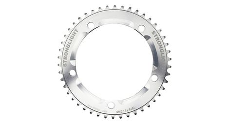 Plateau piste 5bra d 144 stronglight 46dts argent alu 7075 pour chaine 3 17mm 1 1 8