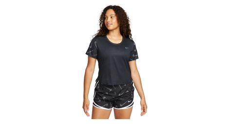 Camiseta de manga corta nike dri-fit swoosh print mujer negra s