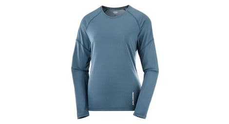 T-shirt technique manches longues femme salomon cross run bleu