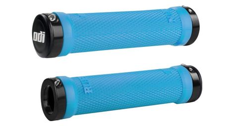 Paire de grips odi ruffian lock on 130mm bleu noir