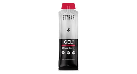 styrkr gel50 dual carb energy gel red berries 72g