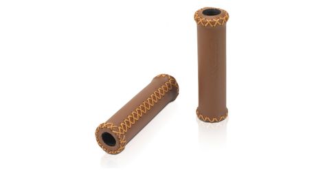 Paire de grips xlc gr g17 retro 128 mm marron