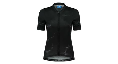 Maillot manches courtes velo rogelli marble - femme - noir/gris