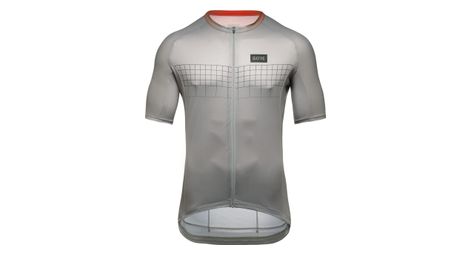 Maillot manches courtes gore wear grid fade 2 0 gris rouge