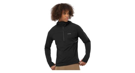 Chaqueta con capucha salomon sense aero hybrid 1/2 zip negra