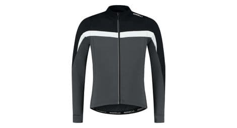 Maillot manches longues velo rogelli course - homme - noir/gris/blanc