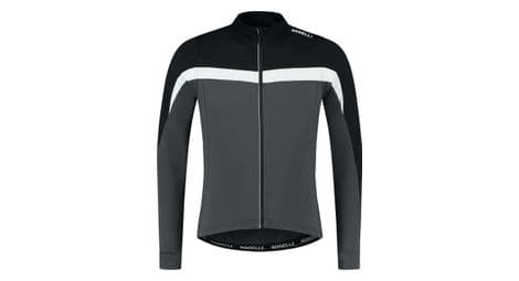 Maillot manches longues velo rogelli course - homme - noir/gris/blanc