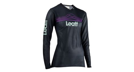 Maillot de manga larga para mujer leatt mtb gravity 4.0 negro/morado