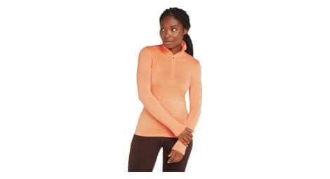 Baselayer femme icebreaker 1/2 zip merino 260 tech orange