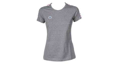 T shirt arena team gris blanc rouge femme