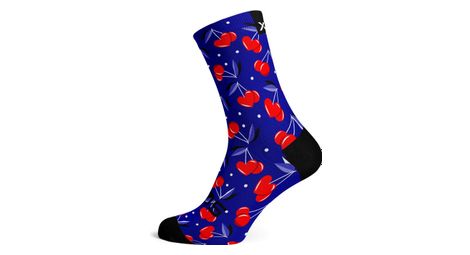 Paire de chaussettes - blue cherries socks - cerise