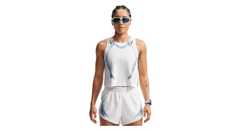 Camiseta sin mangas corta Nike AeroSwift blanca para mujer