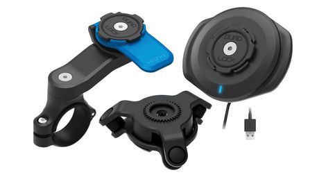 Paquete de soportes de manillar quad lock + amortiguador de vibraciones + cargador inalámbrico usb