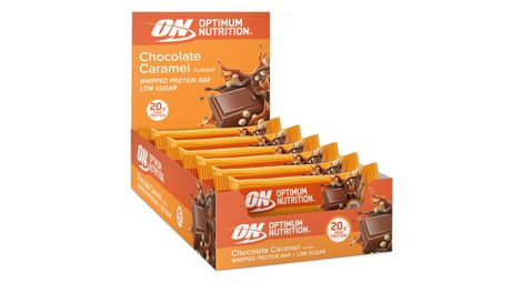 Boîte whipped protein (10x60g) - optimum nutrition - chocolat caramel -  barres protéinées