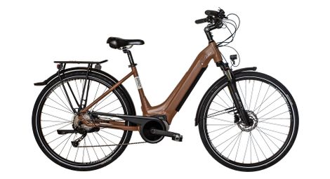 Vélo de ville électrique bicyklet victoire shimano alivio 9v 400 wh 700 mm marron