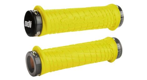 Paire de grips odi troy lee designs signature mtb jaune fluo 130 mm