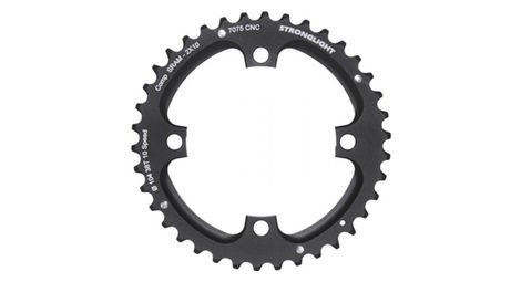 Plateau vtt 4bra d.104 pour sram xo filete 10v. stronglight double 38dts exterieur noir - epaisseur 5mm filete 10v.