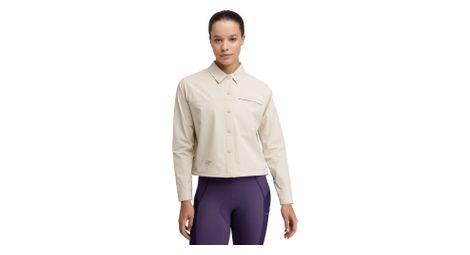 Surchemise été cyclisme gravel femme Emberly Beige Beige
