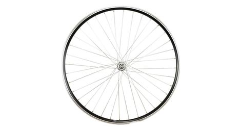 Roue vtc 28  av ecrou axe plein jante noir mach1 er10.moy miche magnum v-brake 36t