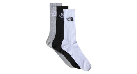 The north face multi sport unisex mid-calf socks grey/white/black (3 pairs)