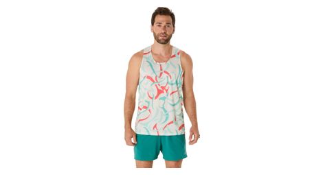 Asics road all over print tank beige homme