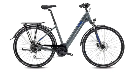 Bh atom city wave bicicletta ibrida elettrica shimano acera 8s 500 wh 700 mm plata grey blue 2022 m / 165-177 cm