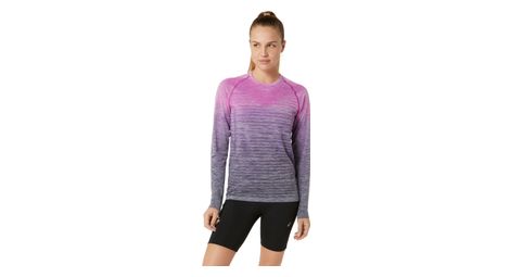 Maillot manches longues asics seamless bleu/rose femme