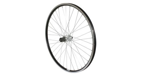 Roue vtt 26  p2r arriere noir double paroi moy alu blocage cassette 9-8v.