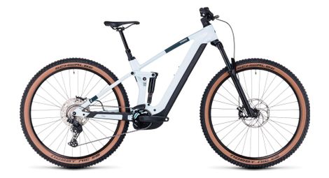 Cube stereo hybrid 140 hpc pro 750 electric full suspension mtb shimano deore 11s 750 wh 27.5'' frost white 16 pollici / 161-170 cm