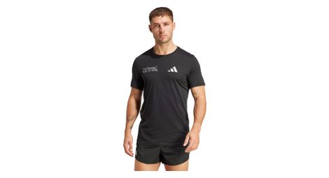Maillot de manga corta adidas run ultimate negro hombre