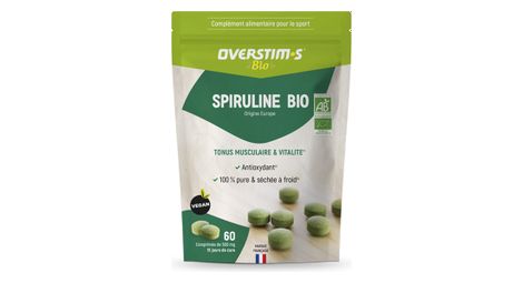 Overstims food supplement spirulina 60 capsule pill box