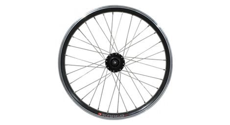 Roue vtt 20  arriere kargo disc vae-e-bike alu noire double paroi moyeu shimano m475 disc 6 trous cassette 10-9-8v. (renforce) rayon inox